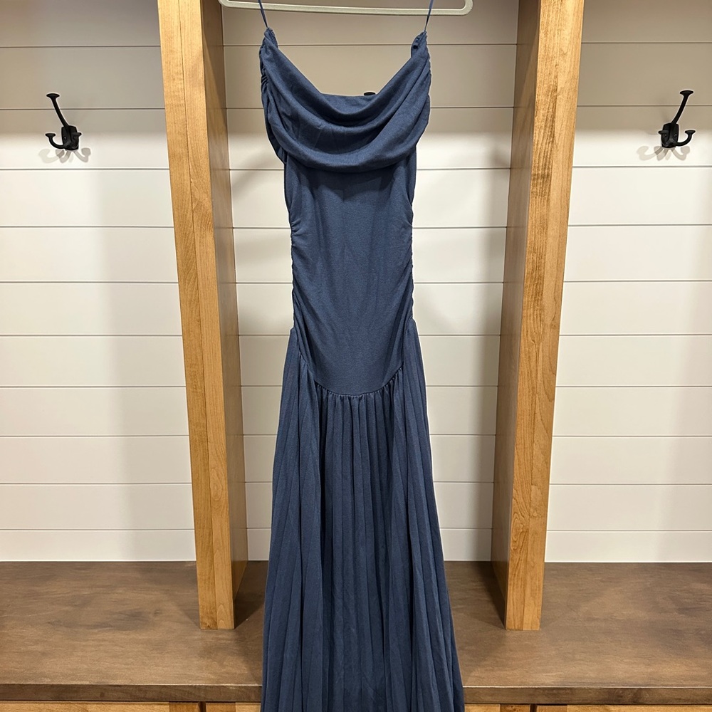 Lioness Navy Cowl Neck Maxi Dress